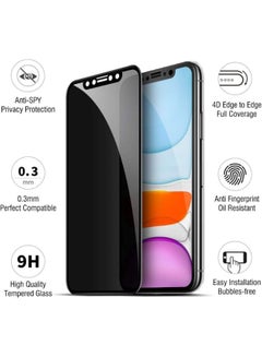 Generic Anti Spy Privacy Screen Protector For iPhone 11 Black  - Image 2