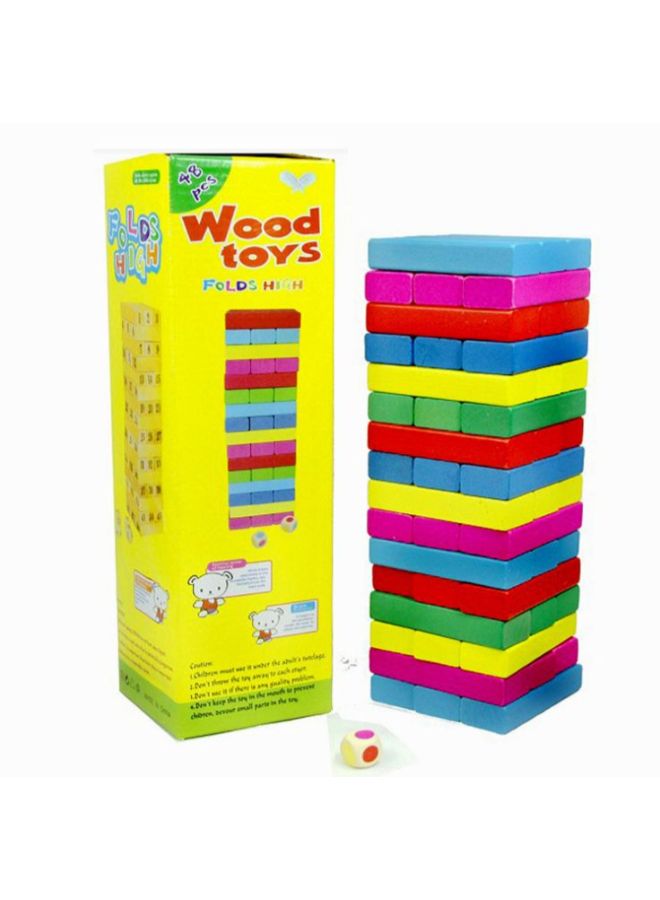 ماركة غير محددة مكعبات لعبة Jenga خشبية مكونة من 48 قطعة  - Image 5