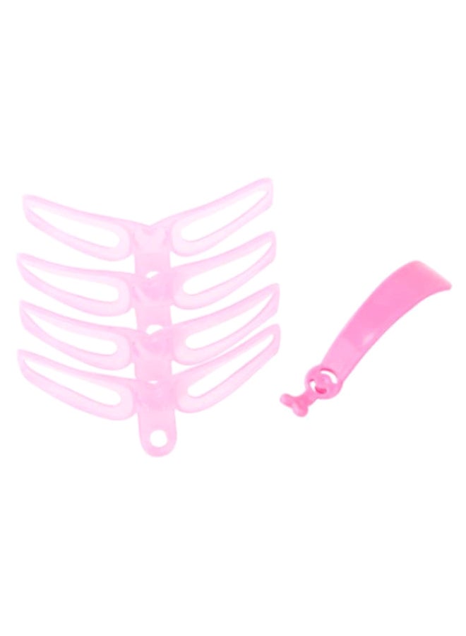 طقم لرسم الحواجب القابل لإعادة الاستخدام مُكون من 4 قطع وردي - Image 1