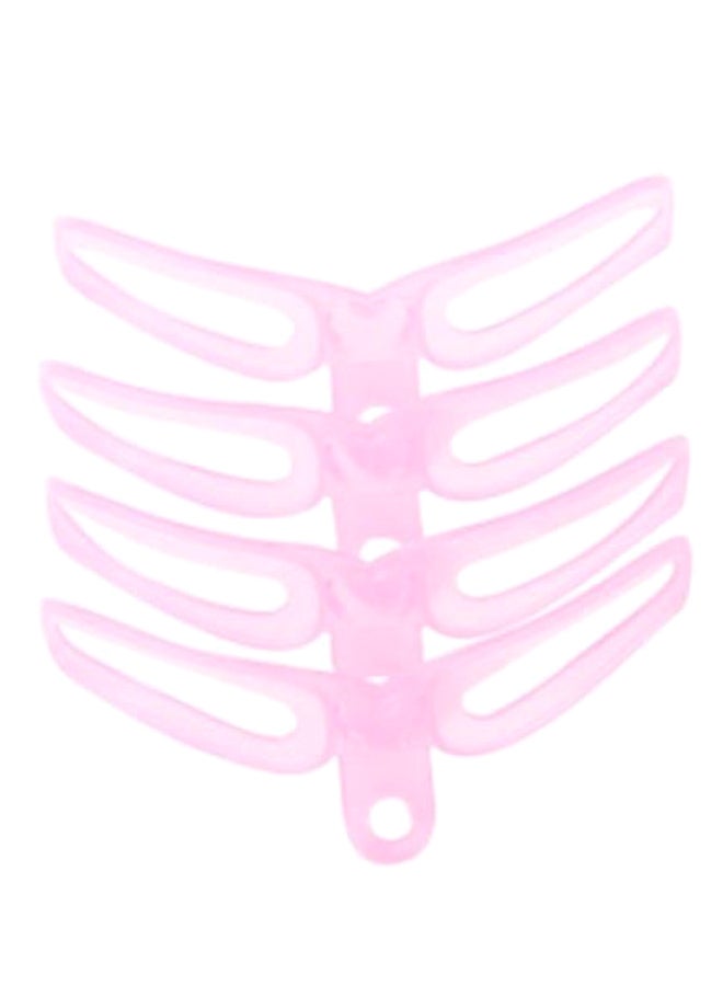 طقم لرسم الحواجب القابل لإعادة الاستخدام مُكون من 4 قطع وردي - Image 2