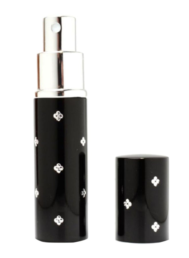 Mini Refillable Empty Perfume Spray Bottle Black/Silver - Image 1