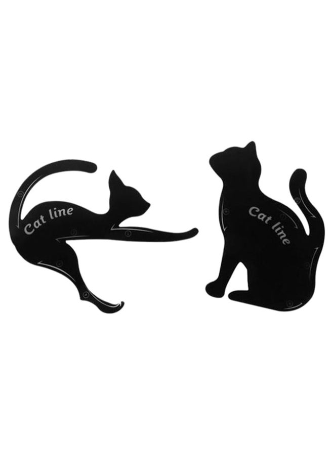 2-Piece Cat Line Shape Eyeliner Stencil Black - Image 1