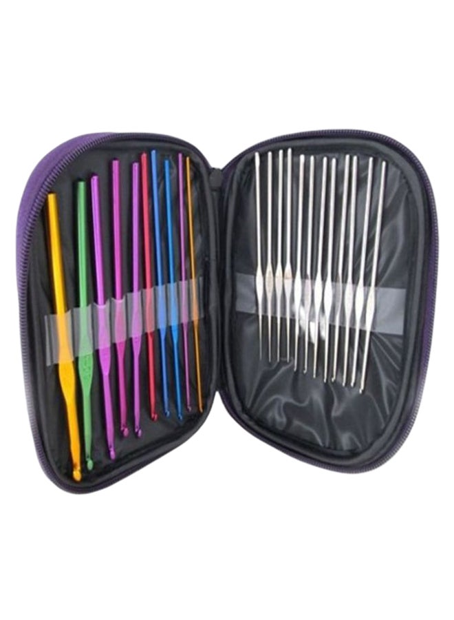 22-Piece Yarn Craft Knitting Crochet Set With Case Multicolour - Image 1