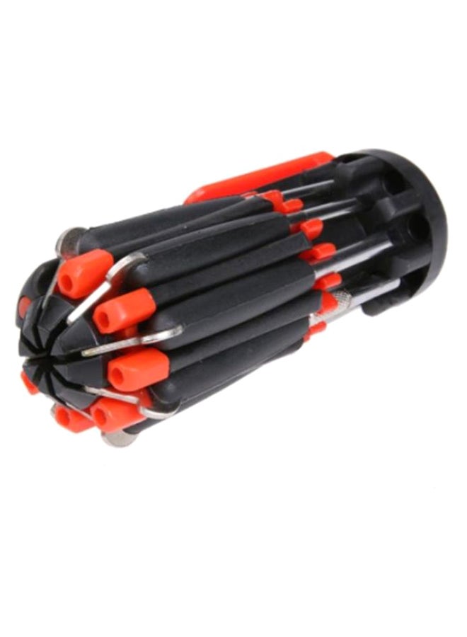 8-In-1 Multi Portable Screwdriver Tools Set With 6 Led Torch Red/Black - Image 1