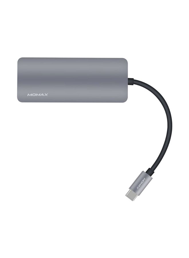 موماكس موزع Type-C ون لينك ‏7 في 1 [60 وات] بثلاثة منافذ USB 3.1 + منفذ شحن توصيل طاقة Type-C بتقنية PD + منفذ HDMI بدقة 4K + فتحات بطاقات SD ومايكرو SD رمادي فلكي  - Image 2