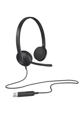 H340 USB Headset, Plug And Play, Noise Cancelling Microphone, USB Type A, Adjustable Headband, Black | 981-000475 - v1577958684/N33429446A_1