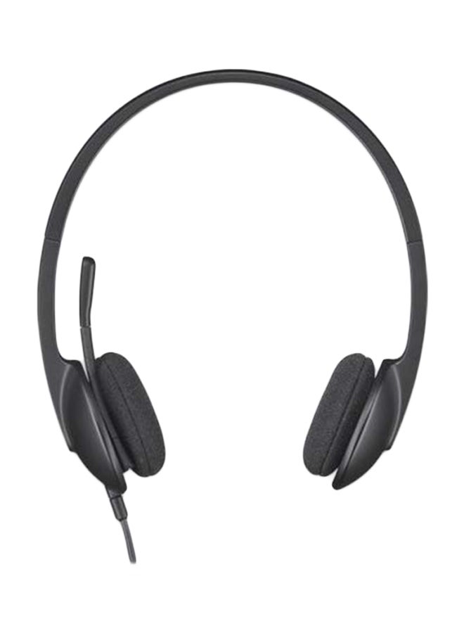 Logitech - H340 USB Headset, Plug And Play, Noise Cancelling Microphone, USB Type A, Adjustable Headband, Black | 981-000475 - Image 1