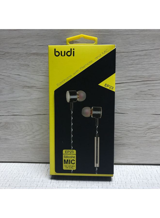 budi Wired In-Ear Headphones With Remote And Mic Gold/Grey - Image 2