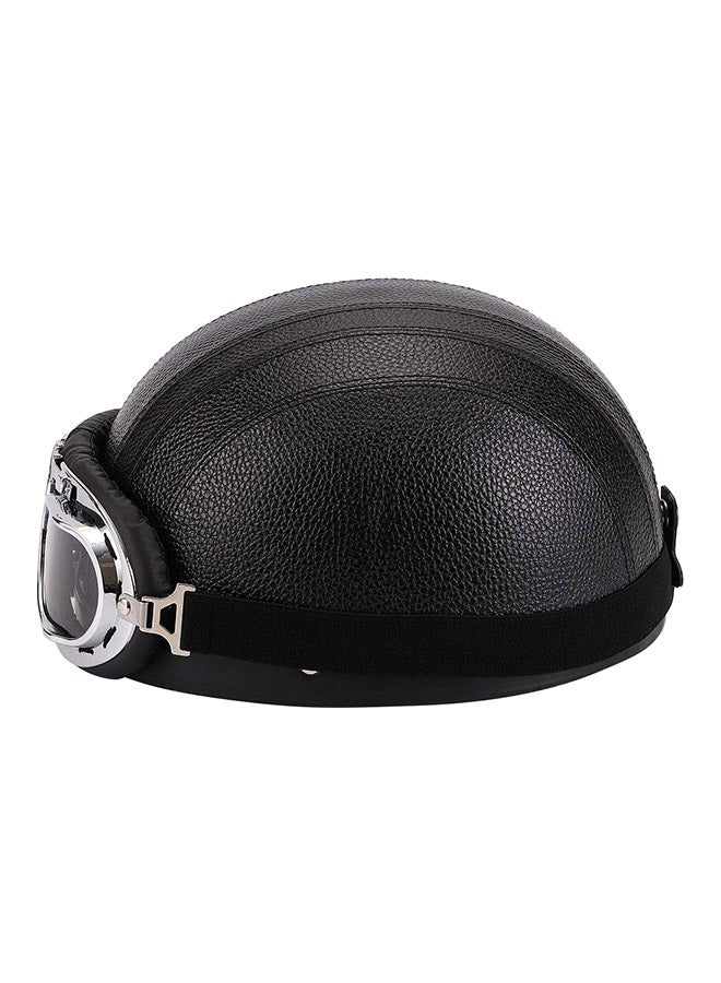QiaoKai - Open Face Half Helmet With Visor And UV Goggles - Image 1