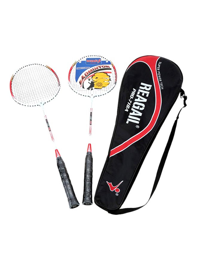 TOMSHOO - 1 Pair Of Badminton Racket With Carry Bag 99grams - Image 1
