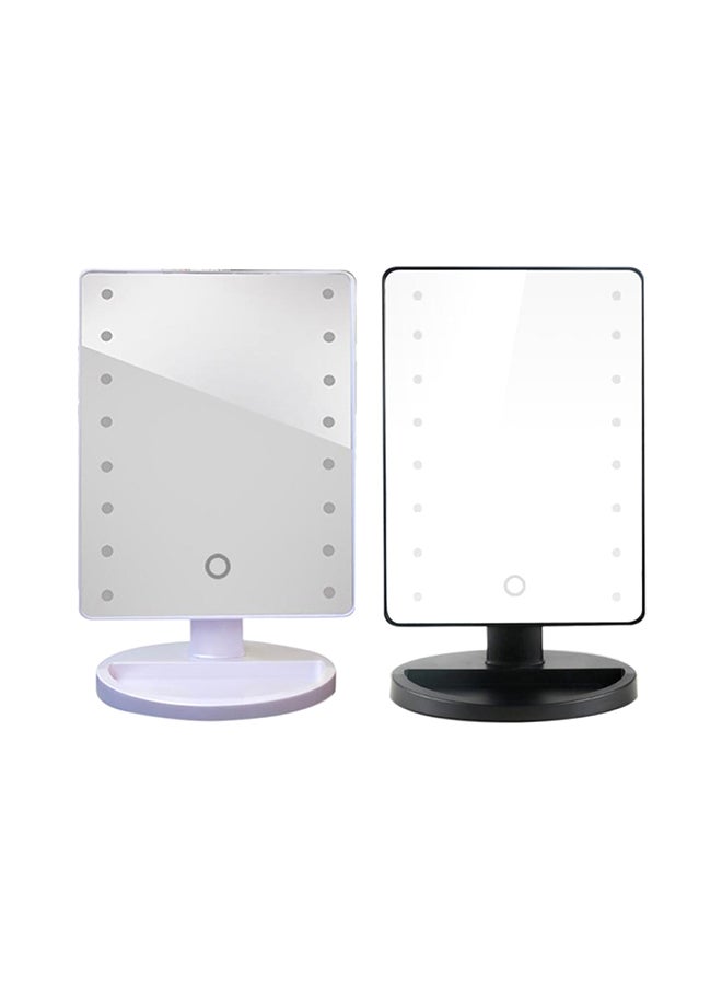 16 LED Light Rotatable Touch Dimmable Makeup Mirror White - Image 1