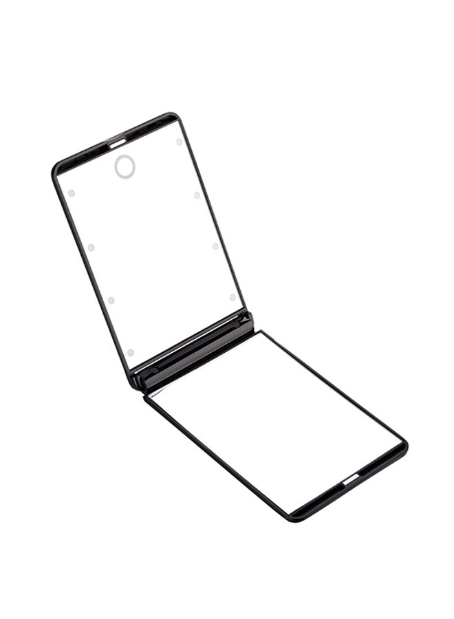 مرآة ماكياج محمولة مزودة بشاشة لمس وإضاءة LED أسود - Image 1