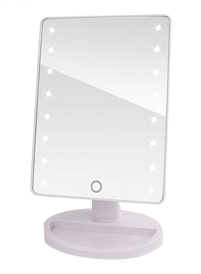 مرآة مكياج احترافية مزودة بشاشة لمس وإضاءة LED أبيض
