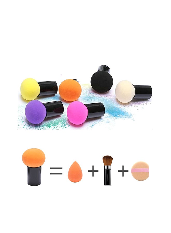 6-Piece Mushroom Head Makeup Sponge Set Multicolour - Image 2