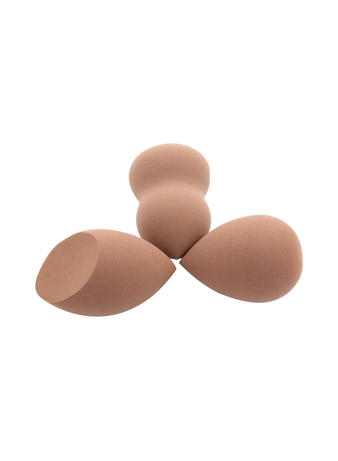 Generic 3-Piece Cosmetic Makeup Puff Set Brown - Image 1