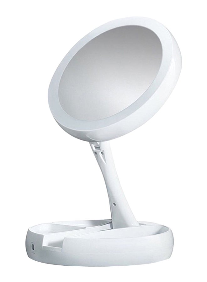 مرآة مستحضرات تجميل قابلة للطي بإضاءة LED أبيض - Image 1