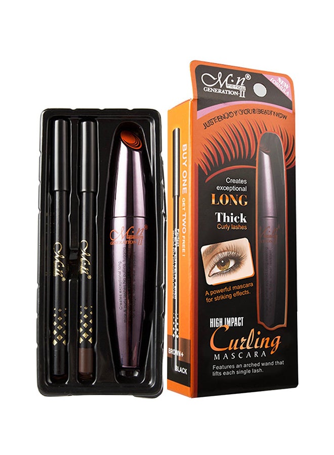 Menow 3-Piece Eyeliner With Mascara Set Black/Brown - Image 1