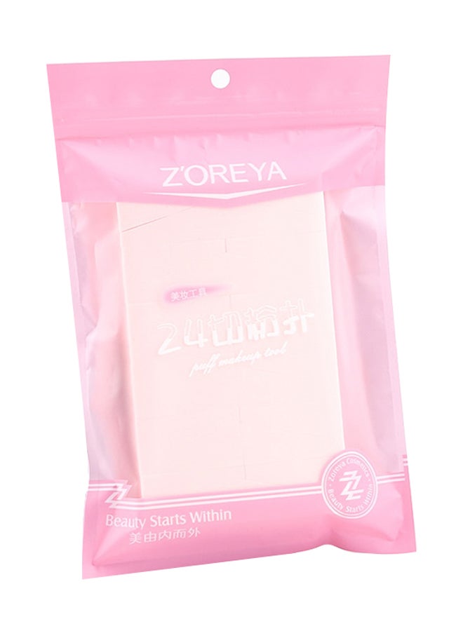 24-Piece Sponges Puffs Makeup Tool Kit Pink - Image 1