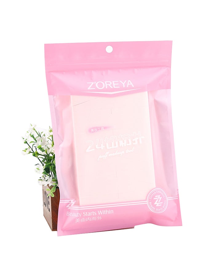 24-Piece Sponges Puffs Makeup Tool Kit Pink - Image 3