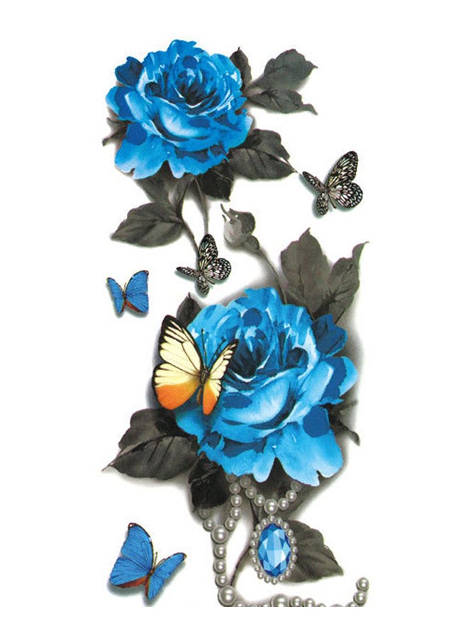 ملصق تاتو بتصميم زهور ثلاثي الأبعاد على الذراع متعدد الألوان - Image 1