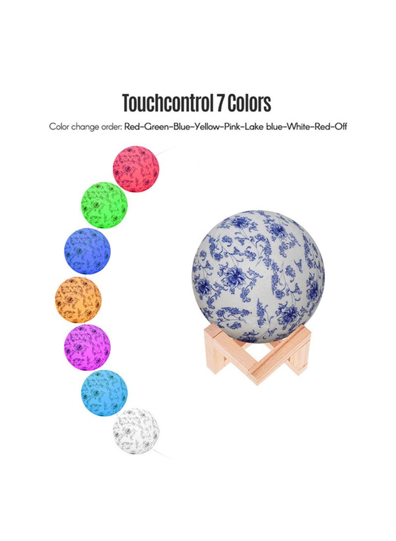 3D Printed USB Rechargeable Moon Lamp With Touch Control Multicolour 5.9inch - Image 2