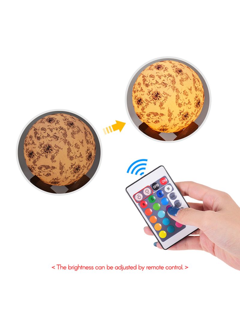 3D Printed USB Rechargeable Moon Lamp With Touch Control Multicolour 5.9inch - Image 4