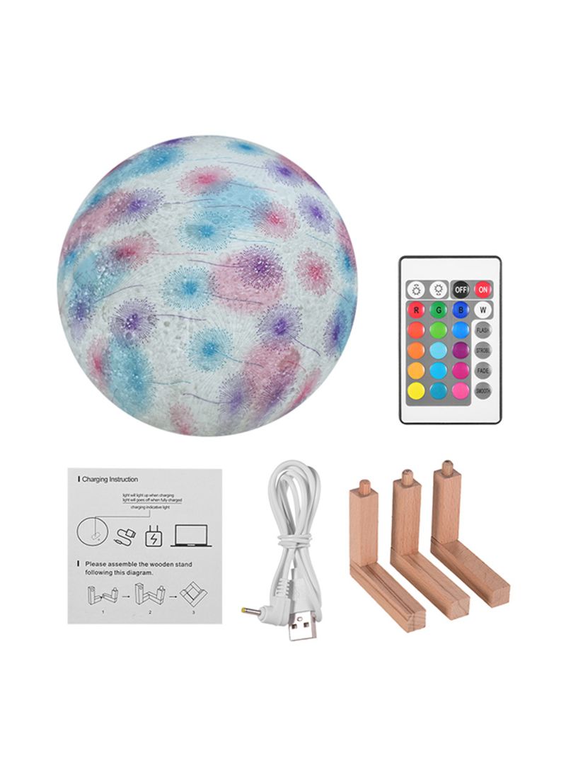 3D Printed USB Rechargeable Moon Lamp With Touch Control Multicolour 5.9inch - Image 3