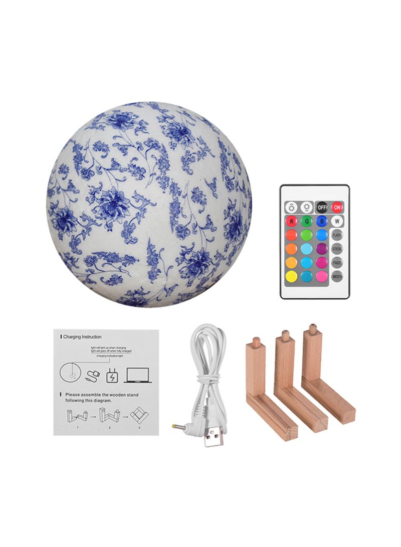 3D Printed USB Rechargeable Moon Lamp With Touch Control Multicolour 5.9inch - Image 3
