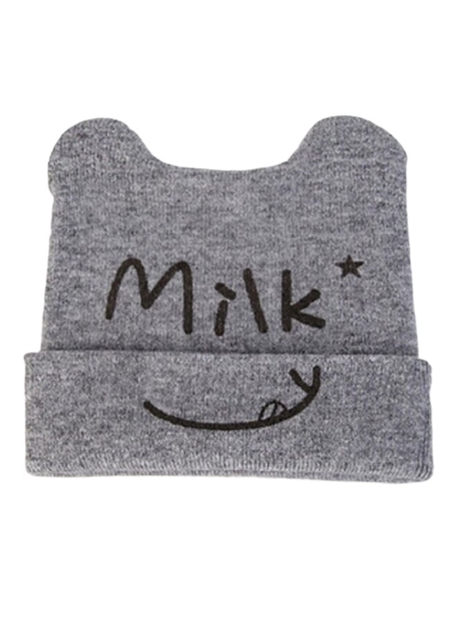 Cute Design Soft Cotton Beanie Grey - Image 2