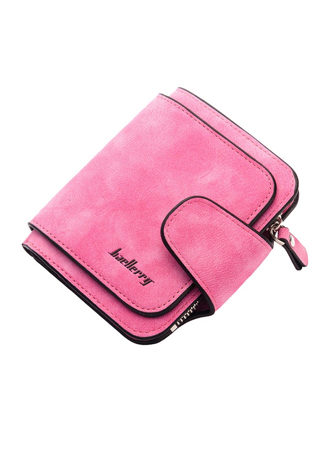 baellerry - PU Leather Zipper Short Wallet Pink - Image 1