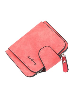 PU Leather Zipper Short Wallet Red - v1577973402/N33336828A_1