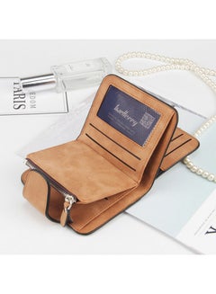 baellerry PU Leather Zipper Short Wallet Brown  - Image 4