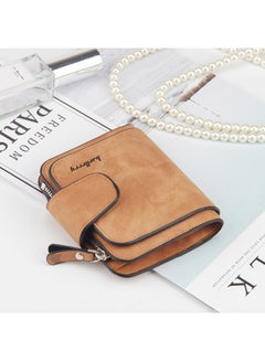 baellerry PU Leather Zipper Short Wallet Brown  - Image 2
