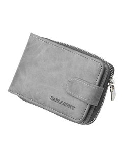 PU Leather Business Money Clip Wallet Grey