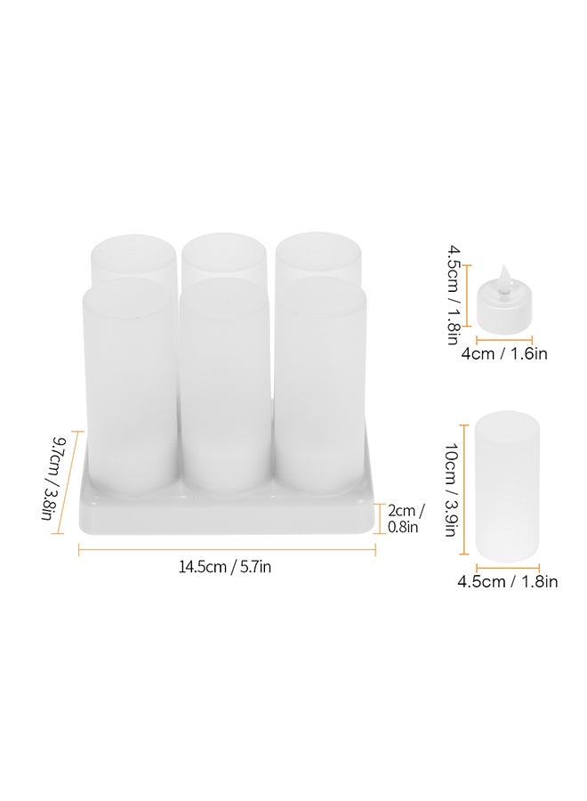 6-Piece Rechargeable Tealight Candle Lights with Remote Control white 18.80x10x12.70cm - Image 5