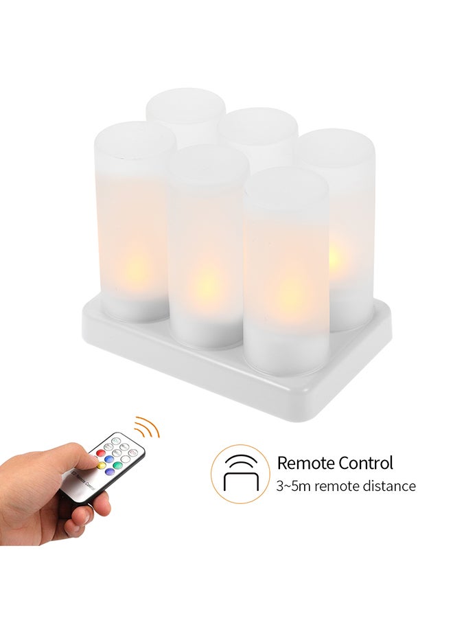 6-Piece Rechargeable Tealight Candle Lights with Remote Control white 18.80x10x12.70cm - Image 4