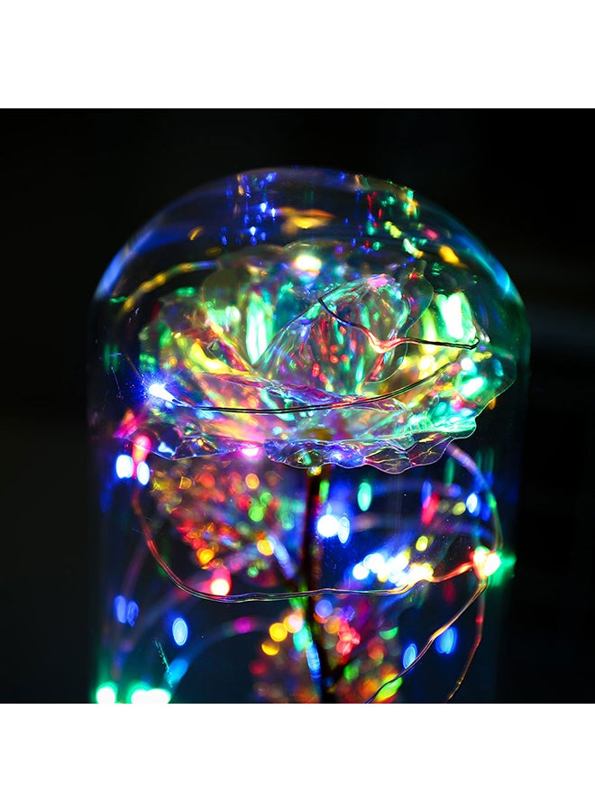 وردة مزينة بشريط إضاءة LED مع غطاء زجاجي متعدد الألوان 26.50x13.50x13.50سم  - Image 5