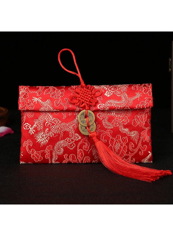 Generic Double Copper Coins Chinese Knot Envelope Red  - Image 2