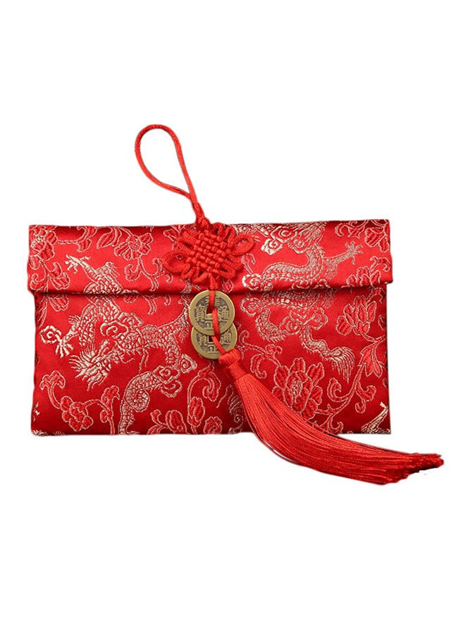Generic Double Copper Coins Chinese Knot Envelope Red  - Image 1