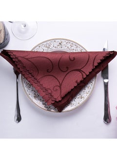 10-Piece High-Grade Jacquard Table Napkin Set Brown 30x10x12centimeter - v1578002329/N33428939A_2