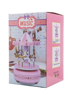 Sharpdo Merry Go Round Carousel Music Box Pink/White/Gold  - Image 4