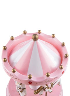 Sharpdo Merry Go Round Carousel Music Box Pink/White/Gold  - Image 3