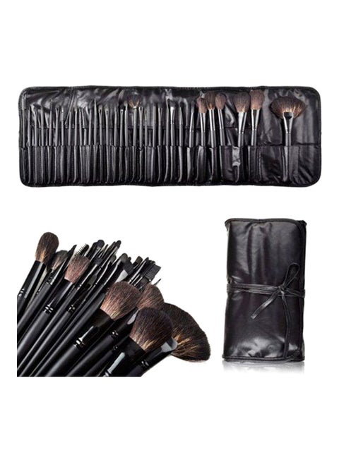 32-Piece Facial Makeup Brush Kit Black
