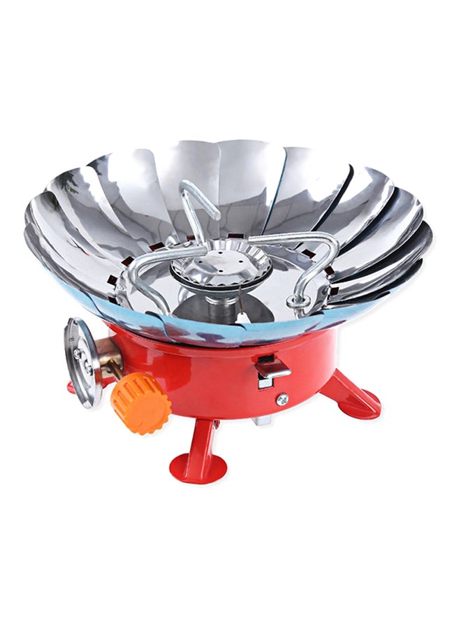 Aotu - Windproof 1-Burner Camping Stove - Red/Blue - Image 1