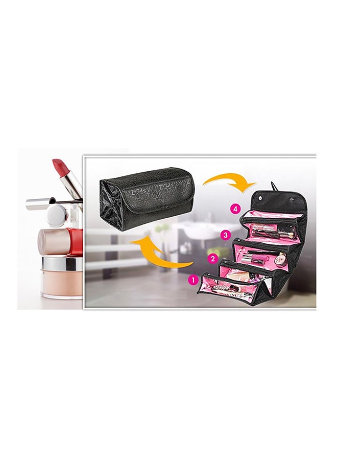 Makeup Organizer Roll Up Travel Bag Black - Image 2