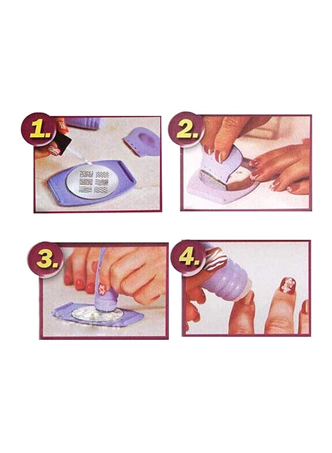 آريان ساين طقم جهاز طباعة لتزيين الأظافر من 3 قطع أبيض/أرجواني - Image 4