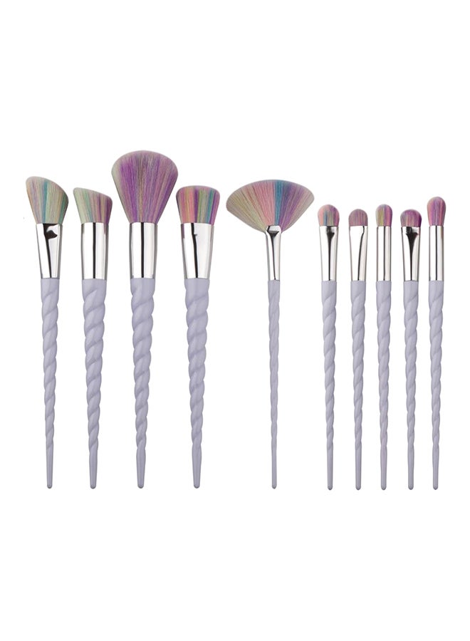 10-Piece Unicorn Makeup Brush Set Pinl - Image 2