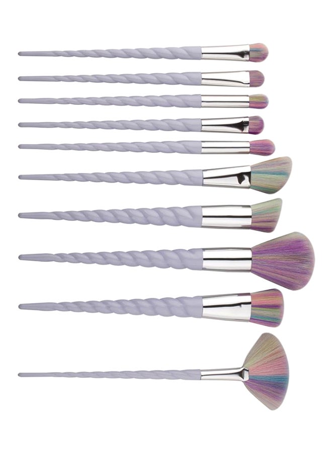 10-Piece Unicorn Makeup Brush Set Pinl - Image 3