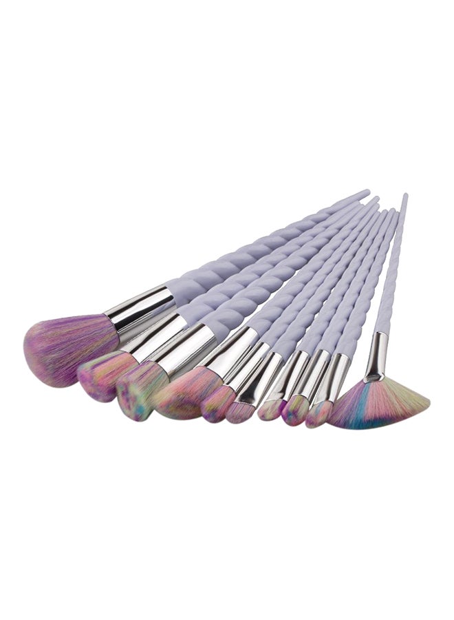 10-Piece Unicorn Makeup Brush Set Pinl - Image 4