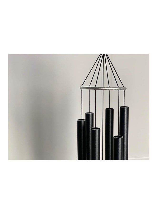 homes r us - Aureole Tunes Wind Chime Black/Silver 42inch - Image 1